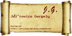 Járovics Gergely névjegykártya